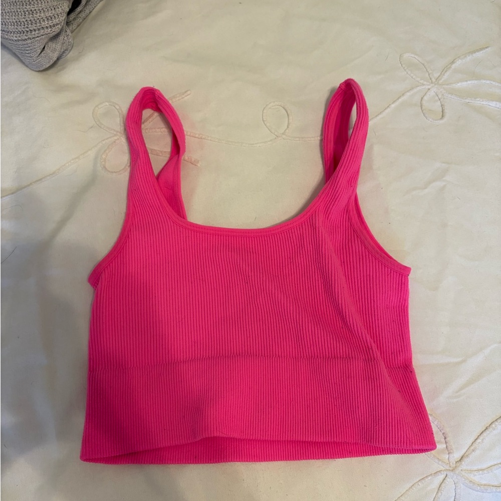 Zenana Outfitters Hot Pink Ribbed Tank